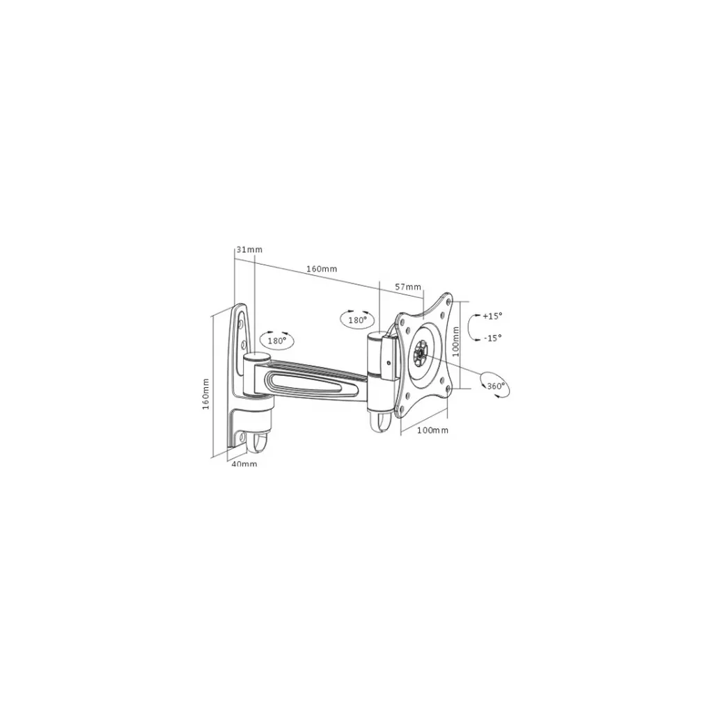Brateck 13-27" Up to 15Kg TV Wall Mount