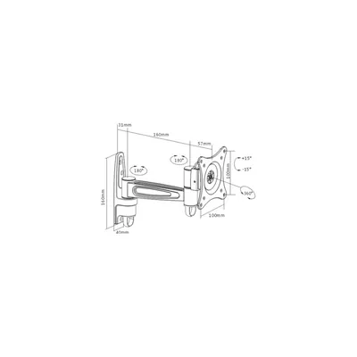 Brateck 13-27" Up to 15Kg TV Wall Mount