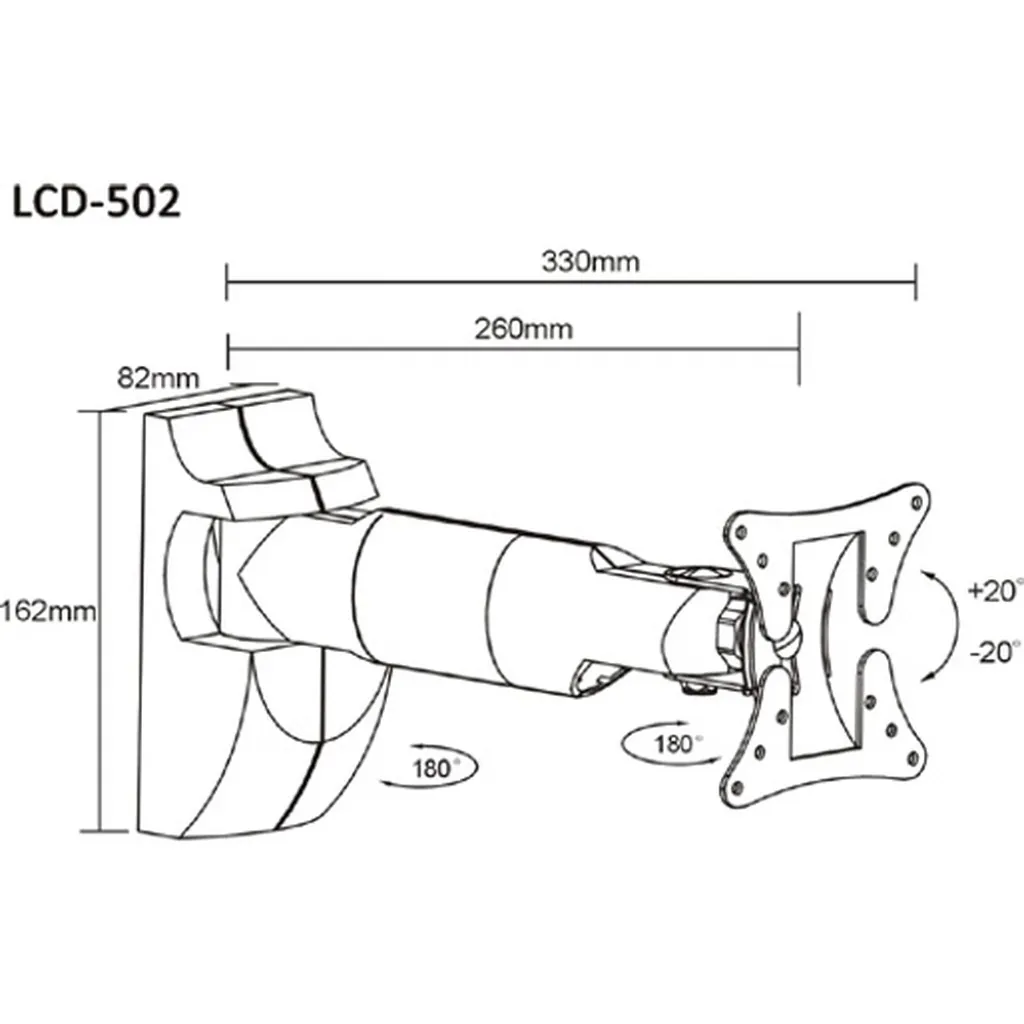 Brateck 13-27" Up to 30Kg VESA Wall Mount