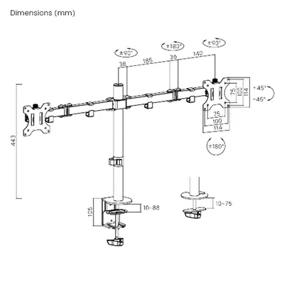 Brateck EcoN Dual Monitor Mount