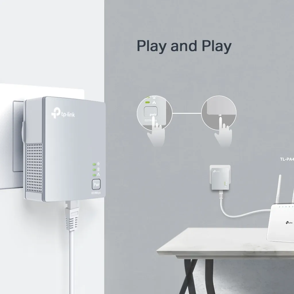 TP-LINK AV600 Powerline Ethernet Adapter Starter Kit