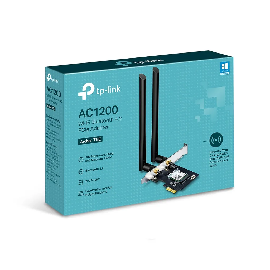 TP-Link Archer T5E AC1200 Wireless Dual Band PCle Adapter With Bluetooth 4.2