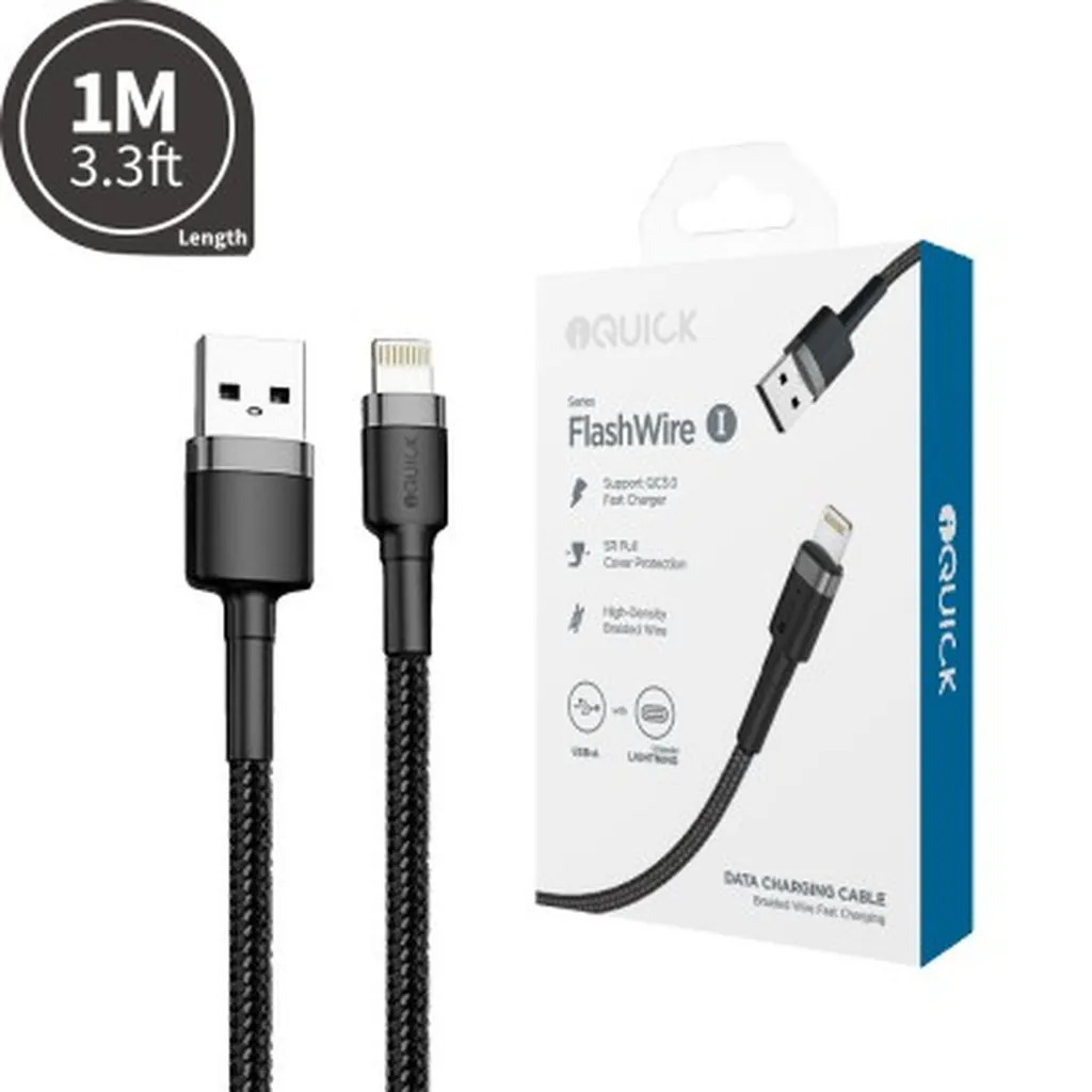 iQuick Lightning to USB Cable 1m - Black