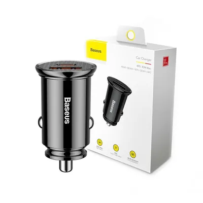 Baseus Circular USB A+C 30W Car Charger - Black