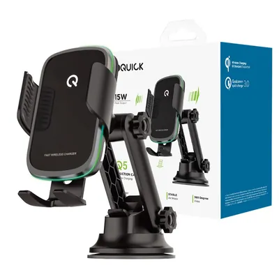 iQuick 15W Wireless Charging Induction Car Holder With Light