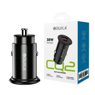 iQuick 38W Fast Car Charging USB-A & USB-C Ports