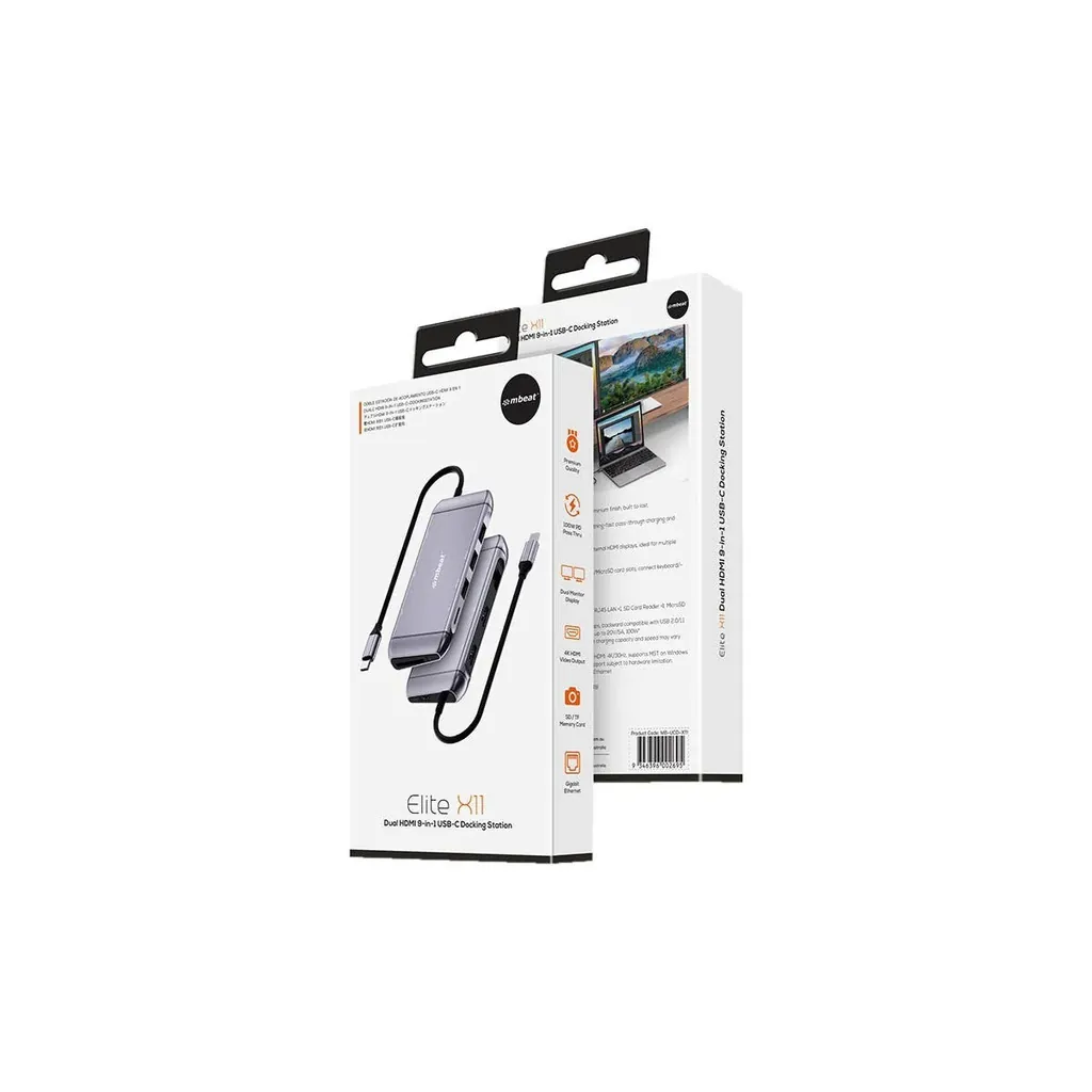 mbeat Elite X11 Dual Display Docking Station - 2x 4K HDMI