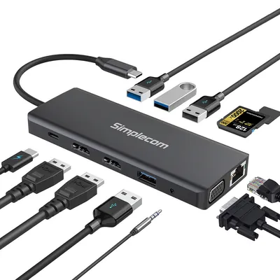 Simplecom CHN612 USB-C 12-in-1 Docking Station