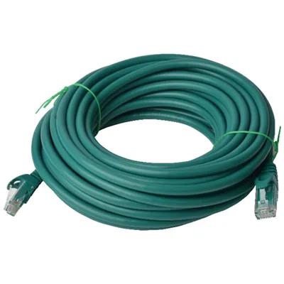 8WARE Cat6a UTP Ethernet Cable Snagless Green - 20m