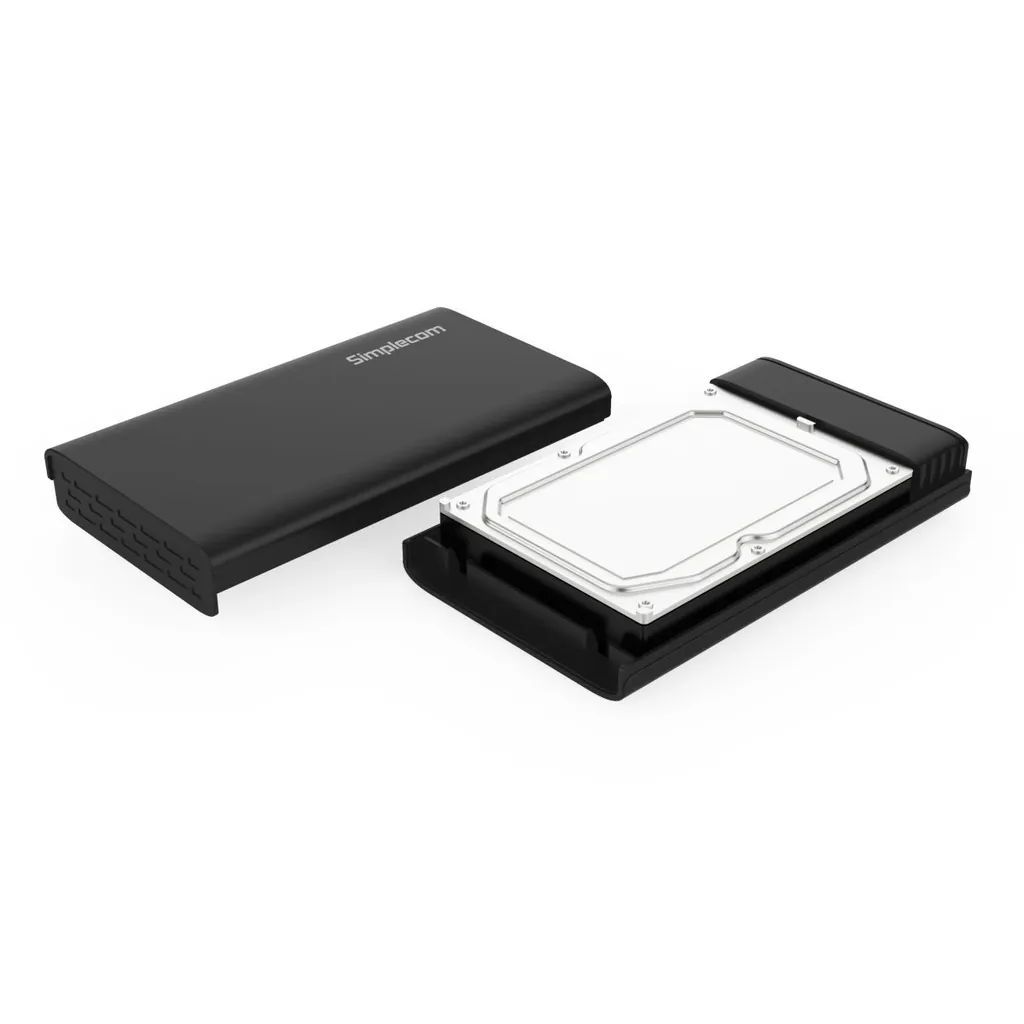 Simplecom SE301-CL 3.5" SATA to USB 3.0 Hard Drive Enclosure - Black
