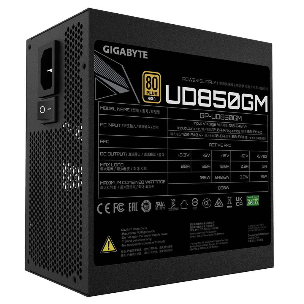 Gigabyte UD850GM 850W 80+ Gold Power Supply