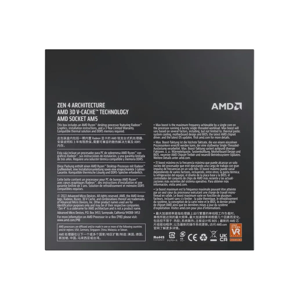 AMD Ryzen 7 7800X3D 8 Core 16 Thread Up To 5.0GHz AM5