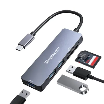 Simplecom CH255 USB-C 5-in-1 Multiport USB-A Hub with SD Card Reader