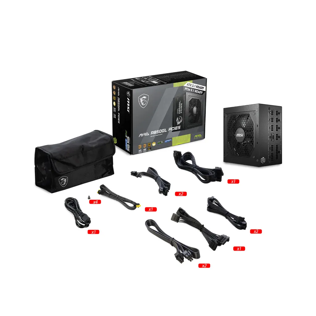 MSI MAG A850GL 850W Gold Modular Power Supply
