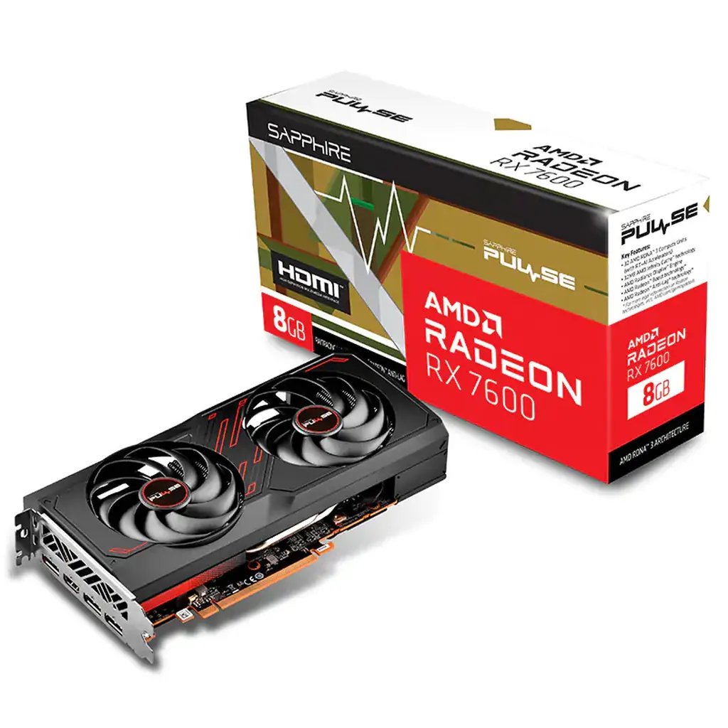 Sapphire Pulse RX 7600 Gaming OC 8GB GDDR6 Video Card