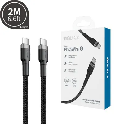 iQuick USB-C to USB-C Charge Cable 2m - Black