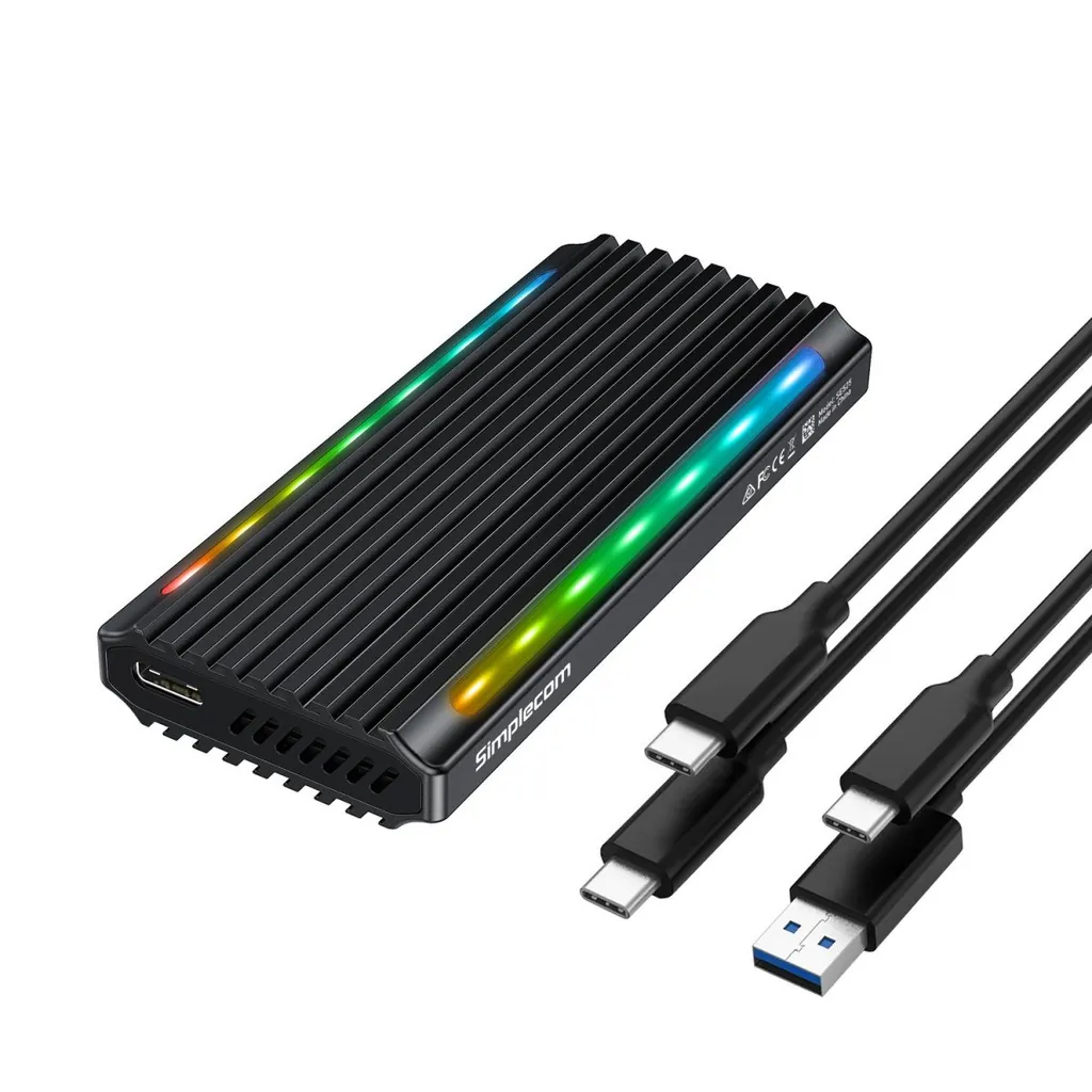 Simplecom SE525 M.2 SSD USB-C Enclosure with RGB Light