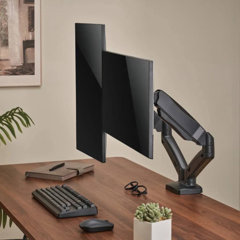 Brateck Economy Dual-Screen Spring-Assited Monitor Arm 17"-32" Monitor VESA 