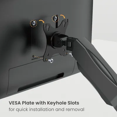 Brateck Economy Dual-Screen Spring-Assited Monitor Arm 17"-32" Monitor VESA