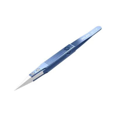 Titanium Ceramic Straight Tweezer Blue