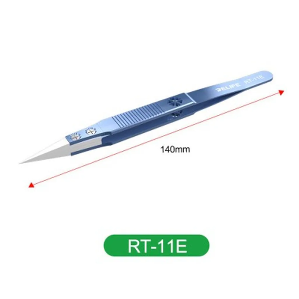 Titanium Ceramic Straight Tweezer Blue