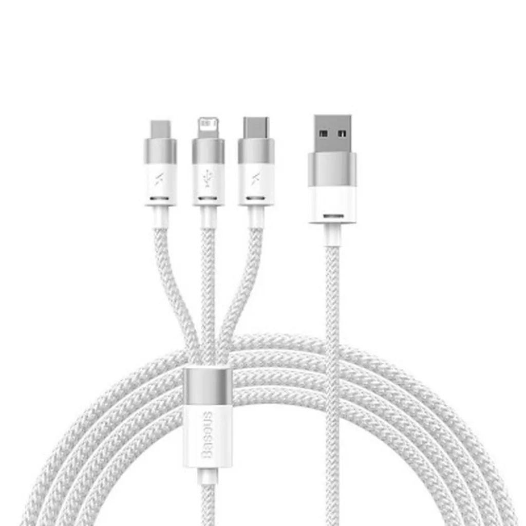 Baseus Rapid 3 in 1 (Micro, Lightning, Type-C) Cable - White