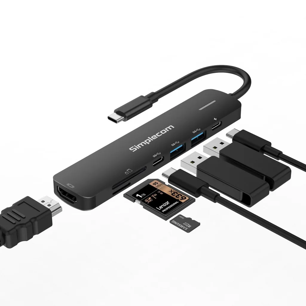 Simplecom CHT570 USB-C 7-in-1 Hub HDMI 2.0 Docking Station