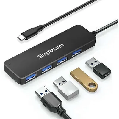 Simplecom CH340 USB-C 4-Port USB-A Hub