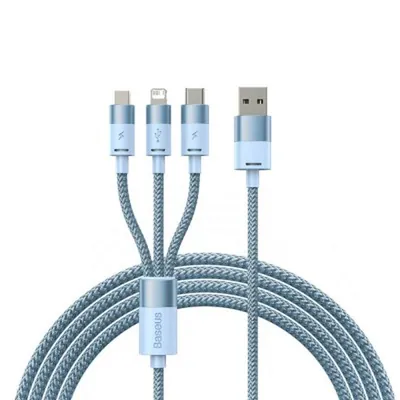 Baseus Rapid 3 in 1 (Micro, Lightning, Type-C) Cable - Blue