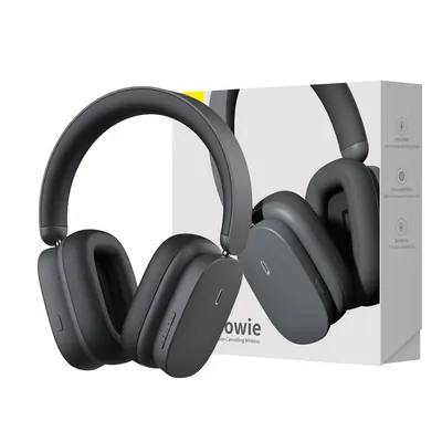 Baseus Bowie H1 Noise-Cancelling Wireless Headphones - Grey