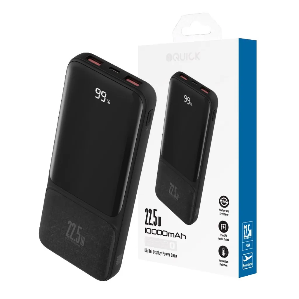 iQuick POWER SQUARE Digital 10000mAh 22.5W Power Bank