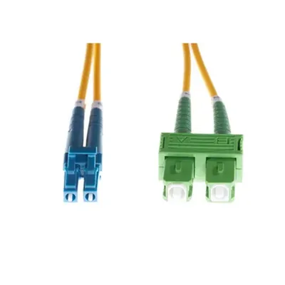 4Cabling Singlemode Fibre Optic Duplex LSZH Patch Lead 3m LC-SC/APC OS2 /OS1 2mm Overlseeving - Yellow