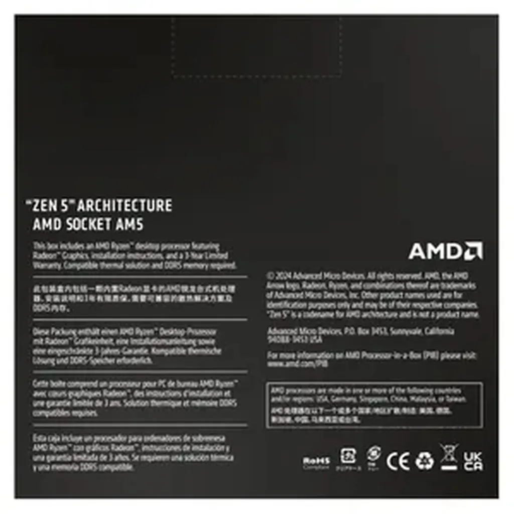 AMD Ryzen 5 9600X 6 Core 12 Thread Up to 5.4GHz AM5