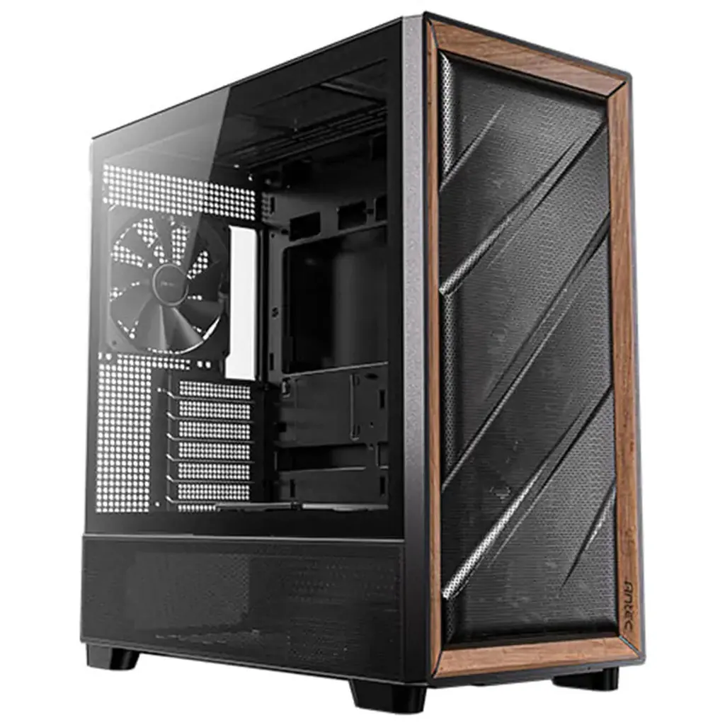 Antec Flux ATX Black Premium Case - Walnut