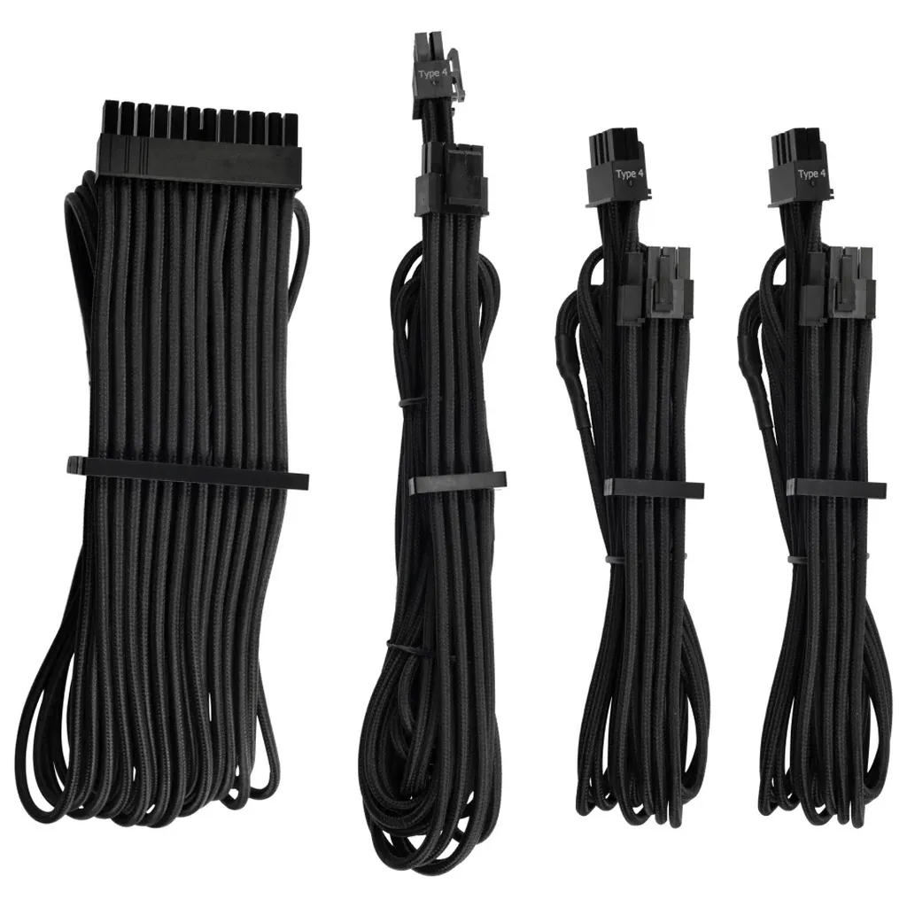 Corsair Premium Individually Sleeved PSU Cables Starter Kit Type 4 Gen 4 - Black