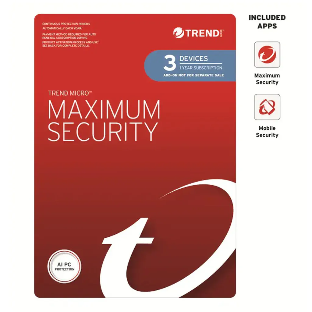 Trend Micro Maximum Security 3 Devices 1 Years