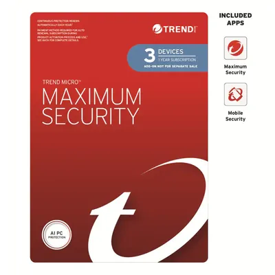 Trend Micro Maximum Security 3 Devices 1 Years