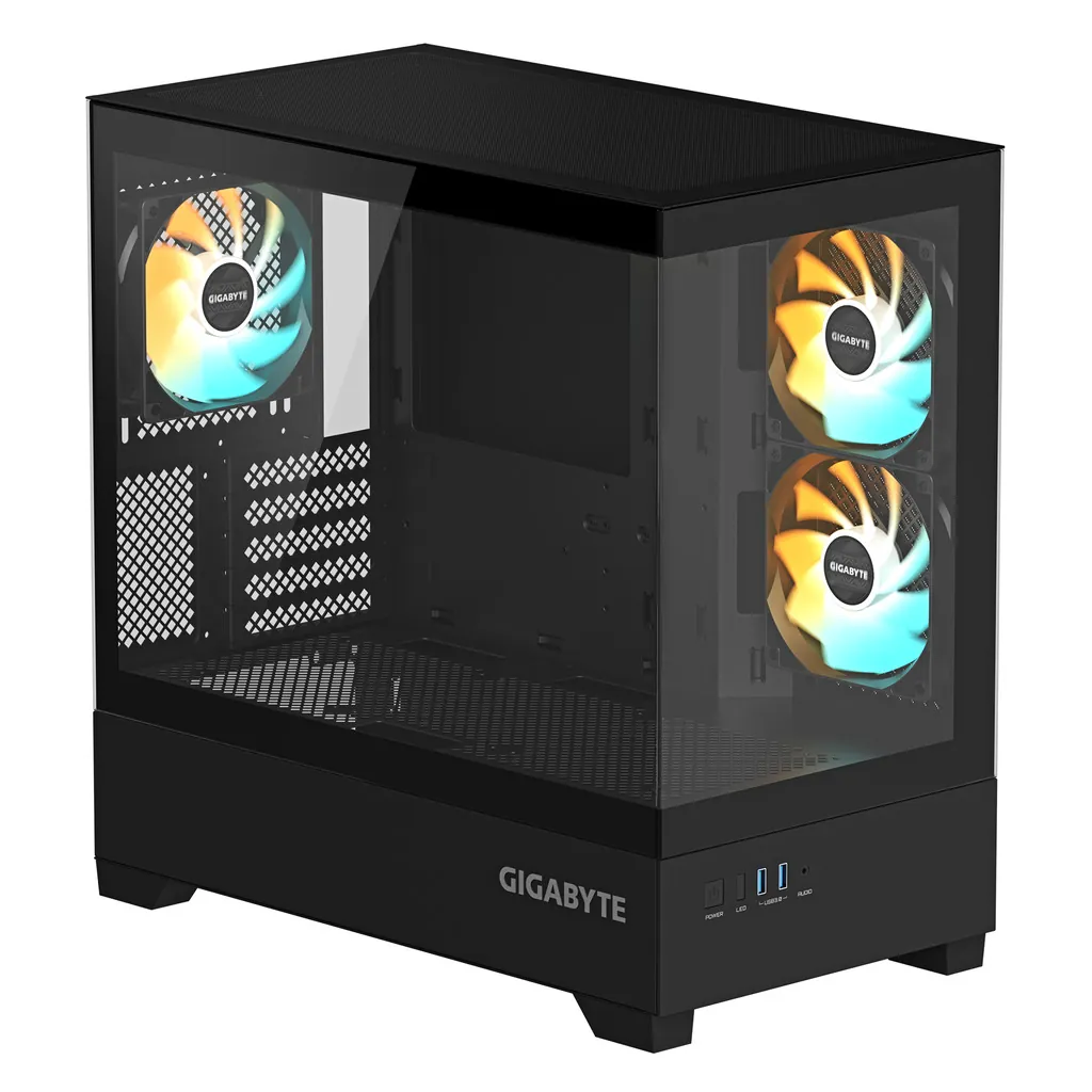 Gigabyte C201 Panoramic mATX Desktop Case Black