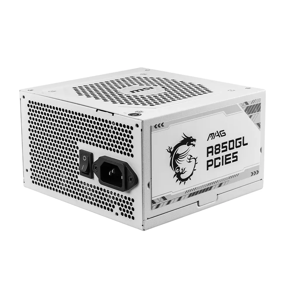 MSI MAG A850GL - 850W Gold PCIe 5.0 ATX Modular PSU (White)