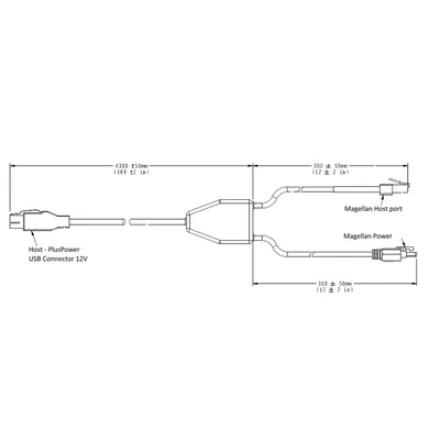 DATALOGIC CABLE IBM USB, Power Off Terminal, 3 Pin, 4.6m 93/94/96/9900I