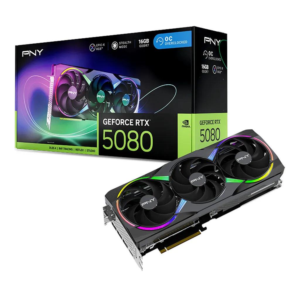 PNY GeForce RTX 5080 Triple Fan 16G OC Graphics Card