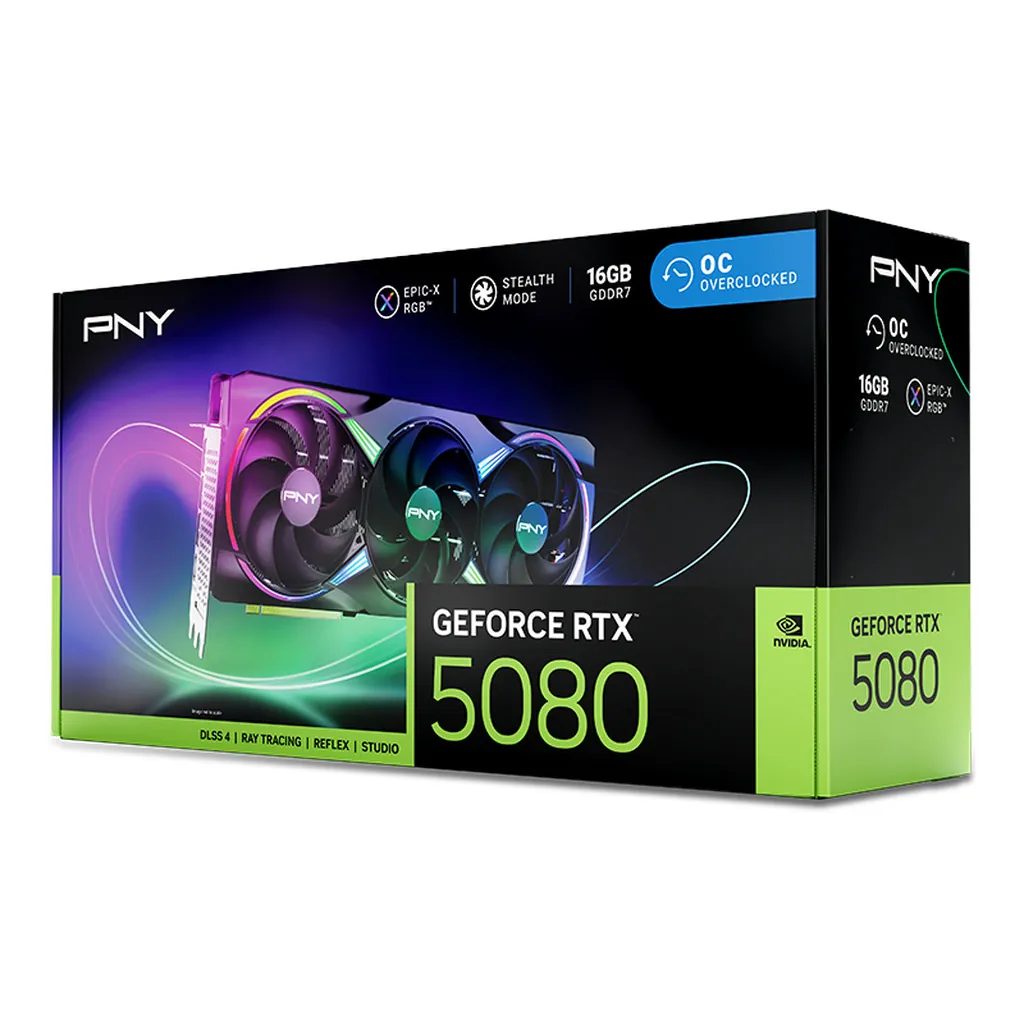 PNY GeForce RTX 5080 Triple Fan 16G OC Graphics Card
