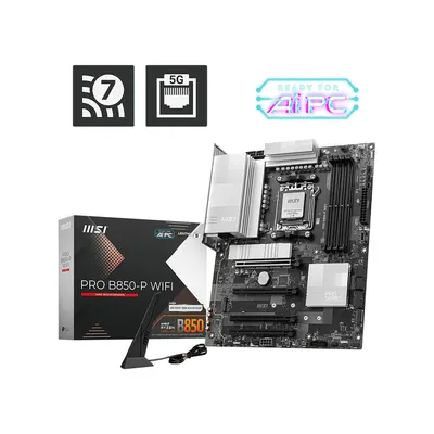 MSI PRO B850-P WiFi AM5 ATX Desktop Motherboard