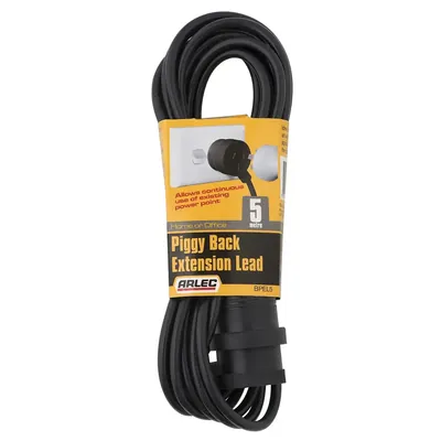 Arlec 5m Black Piggyback Extension Cable