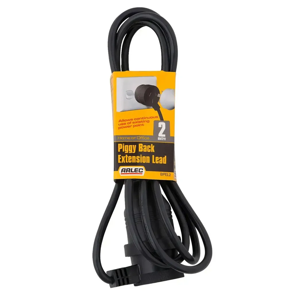 Arlec 2m Black Piggyback Extension Cable