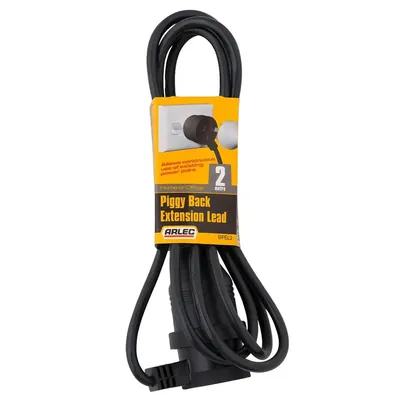 Arlec 2m Black Piggyback Extension Cable