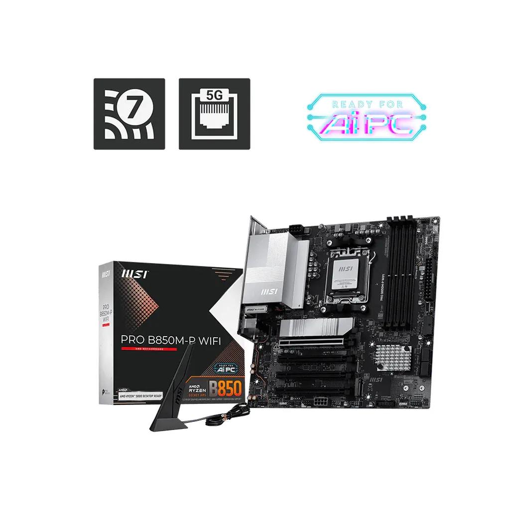 MSI PRO B850M-P WIFI7 AM5 mATX Motherboard