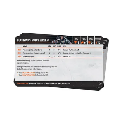 Warhammer Kill Team Datacards: Deathwatch