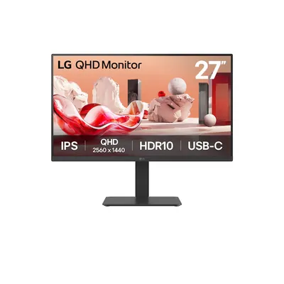 LG 27" QHD (2560x1440) IPS, HDR10, 99% sRGB, 100Hz, USB-C 65W PD, Daisy Chain Monitor