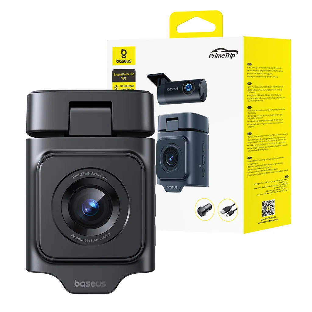 Baseus PrimeTrip VD1 Dash Cam 3K + Rear Camera 1080p - Cosmic Black